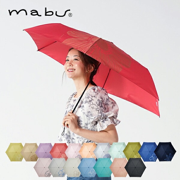 【10％オフクーポン対象】折りたたみ傘 6本骨 55cmベーシックライトマルチミニ デザイン マブ mabu/SMV JAPAN