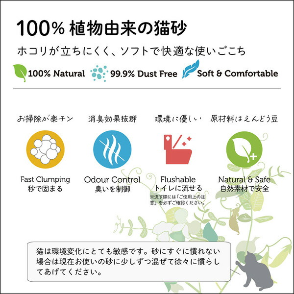 100％ Natural シグネチャー7 ピーズキャットリター 猫砂 (オリジナル) 7L×4個セット S7-PCL-O ファンタジーワールド